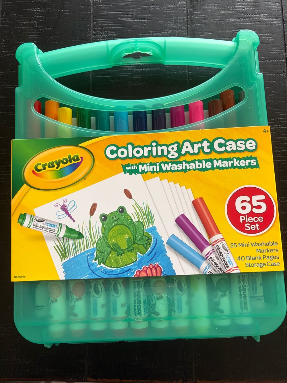 Crayola Mini Washable Marker Coloring Art Case - Teal Handle, Multicolor Markers